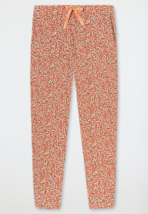 Pants long cuffs flowers peach - Mix+Relax