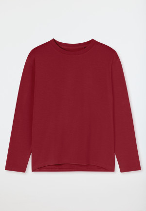 Shirt langarm rundhals dunkelrot - Mix+Relax