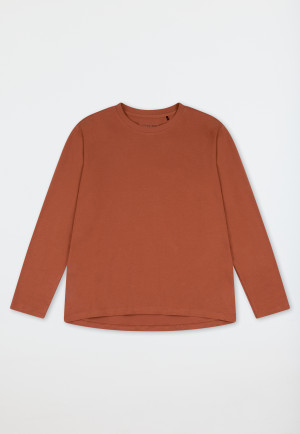 Shirt langarm rundhals terracotta - Mix+Relax
