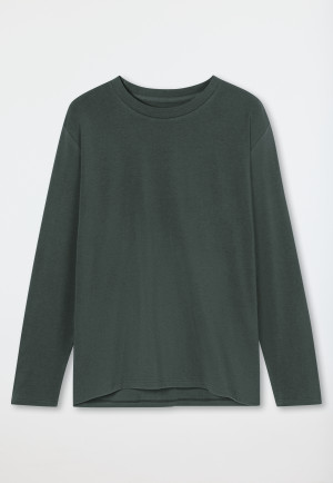 Shirt langarm rundhals dunkelgrün - Mix+Relax