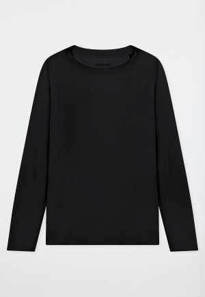 Shirt langarm rundhals schwarz - Mix+Relax