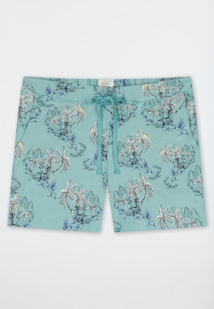 Hose kurz Palmen Inseln jade - Mix+Relax