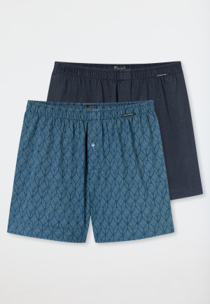 Boxershorts 2er-Pack Jersey uni gemustert - Boxershorts Multipacks