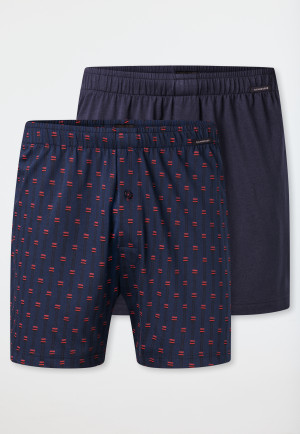 Boxershorts 2er-Pack Jersey uni / gemustert - Boxershorts Multipacks