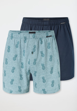 Boxershorts 2er-Pack Jersey uni gemustert - Boxershorts Multipacks