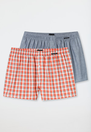 Boxershorts 2er-Pack Webware Karo mehrfarbig - Boxershorts Multipack