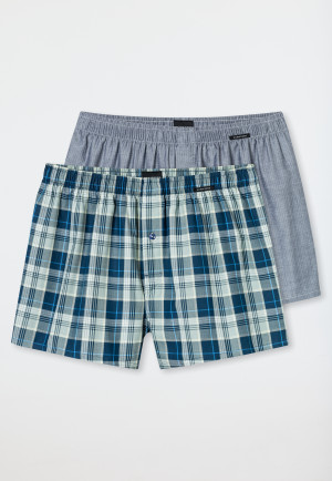 Boxershorts 2er-Pack Webware Karo mehrfarbig - Boxershorts Multipack