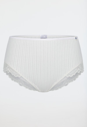 Midi Slip Feinripp Nadelzug Spitze off-white - Revival Marie