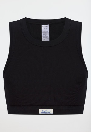 Bustier fine rib black - Revival Paula