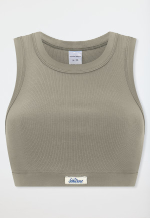 Bustier fine rib jade - Revival Paula