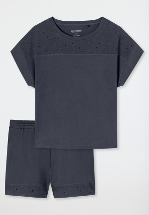 Schlafanzug kurz graphit - Casual Nightwear