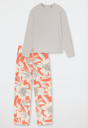 Long pyjamas flowers gray-jaspe - selected! premium