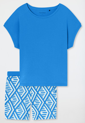 Interlock pyjama kort aquarium - Modern Nightwear
