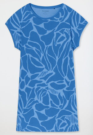Sleep shirt short sleeve interlock light blue - Modern Nightwear