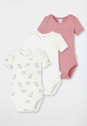 Body a maniche corte confezione da 3 pezzi a costine sottili multicolore - Bambino