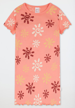 Sleep shirt short sleeve rolled hem sun apricot - Girls World
