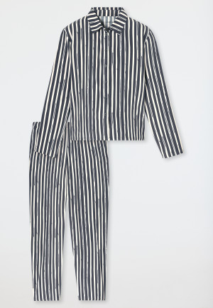 Pyjama long matière tissée rayures graphite - selected ! premium