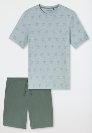 Korte pyjama palm kaki - 95/5
