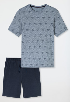 Short pyjamas palm trees midnight blue - 95/5