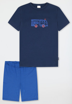 Korte pyjama brandweer nachtblauw - Boys World