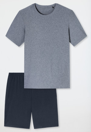 Pyjama korte streep nachtblauw - Selected Premium Jacquard