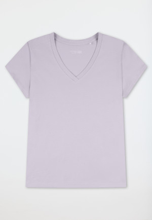 T-shirts à manches courtes encolure en V profonde violette - Mix+Relax