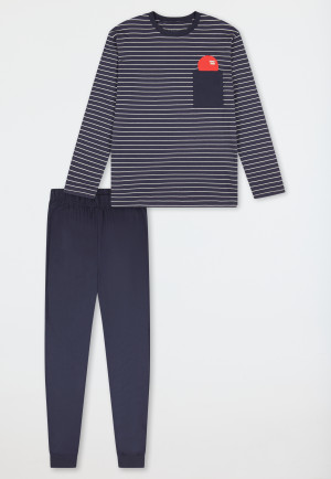 Pyjamas long pyjamas stripes graphite - Nightwear