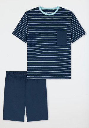 Schlafanzug kurz Streifen indigo - Nightwear