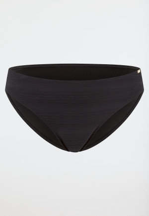 Bikinislip Jersey recycelt Streifen schwarz - Aqua