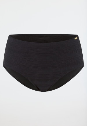 Bikinihose Panty Jersey recycelt Streifen schwarz - Aqua