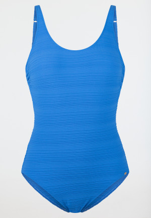 Swimsuit jersey recycled stripes aquarium - Aqua