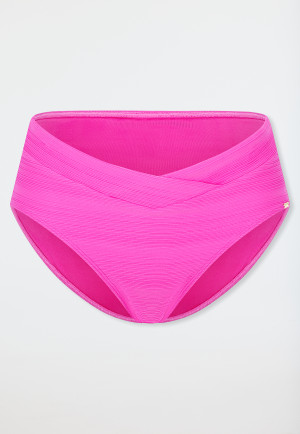 Bikini briefs retro jersey stripes fuchsia - aqua