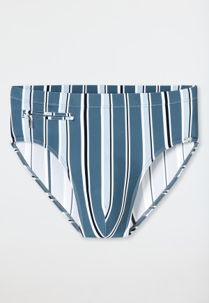 Swimming trunks with zipper pocket knitwear recycled stripes atlantic blue - Aqua