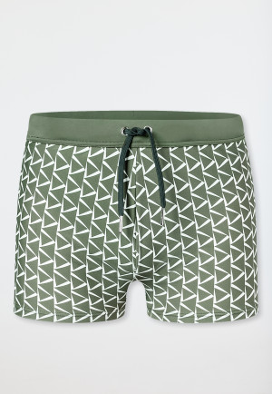 Badehose Wirkware recycelt khaki gemustert - Aqua