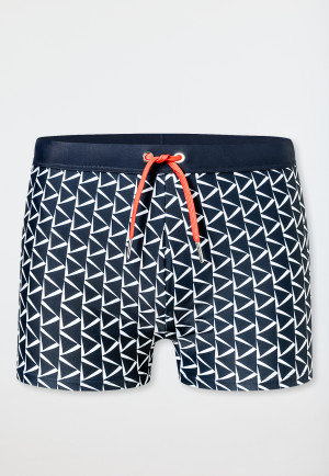 Badehose Wirkware recycelt nachtblau gemustert - Aqua