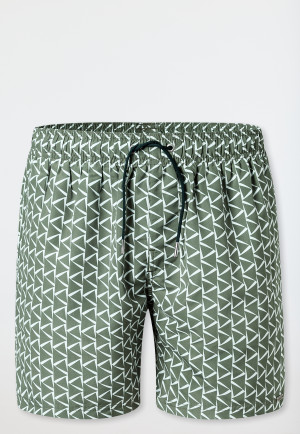 Badeshorts Webware recycelt khaki gemustert - Aqua