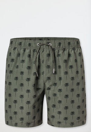 Badeshorts Webware recycelt Palmen khaki - Aqua