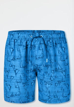 Badeshorts Webware recycelt Segelboote aquarium - Aqua