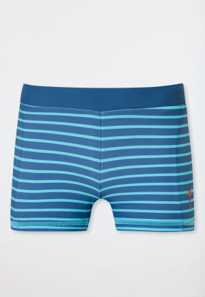 Swimming trunks recycled knitwear SPF40+ stripes aqua - Aqua