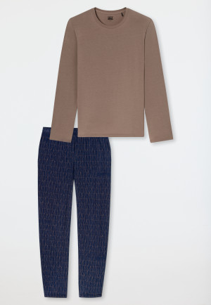 Schlafanzug lang bright taupe - Long Life Soft
