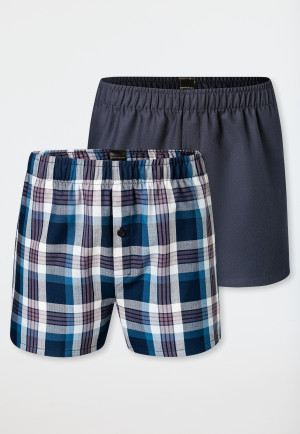 Boxershorts Webware 2er Pack Karo mehrfarbig - Boxershorts Multipacks