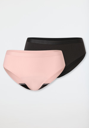 Culottes menstruelles, lot de 2, jersey noir/rosé - Secret Care