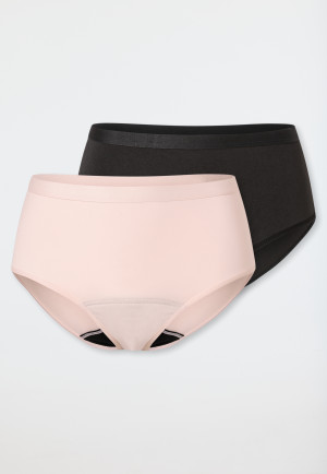 Periodenpantys 2er-Pack Jersey recycelt schwarz/rosé- Secret Care