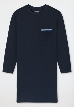 Nachthemd lange mouwen blauw - Comfort Nightwear