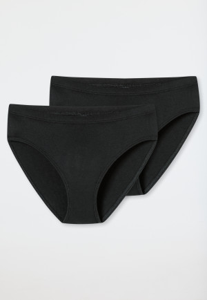 Slips 2er-Pack schwarz - Pure Rib