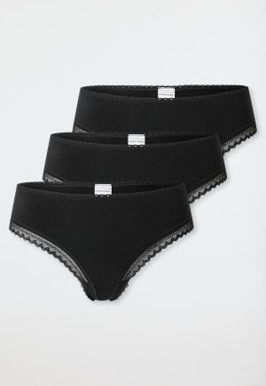 Cheeky-String 3er-Pack Spitze schwarz - Modern Multipacks