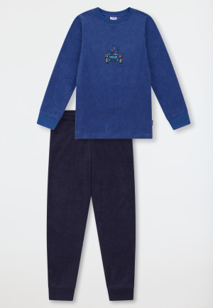 Pyjama lange frottee manchetten vos blauw - Kids Nightwear