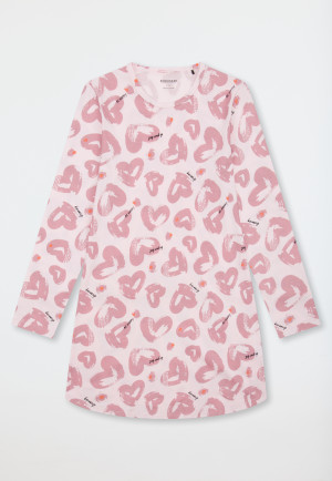Nachthemd langarm Herzen zartrosa - Teens Nightwear
