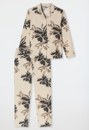 Pyjamas long flannel flowers macchiato - Comfort Interlock
