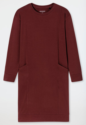 Nachthemd langarm Interlock wärmend burgund - Selected Premium Warming